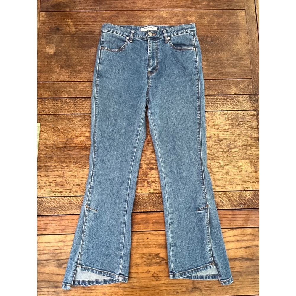 Andersson Bell Women's Unbalance Split Crop Jeans Size L Korean Streetwear